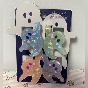Ghost Hair Clips Claw Halloween Hot Topic Sweet Society Pearlescent Spooky
